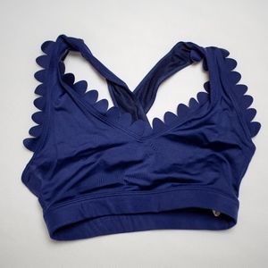 Electric Yoga Scalloped Bra XS Navy